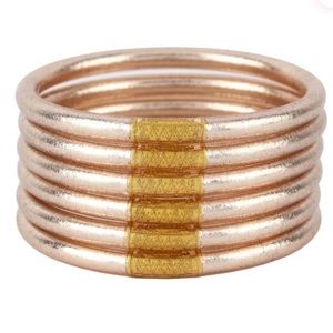 6 CHAMPAGNE ALL WEATHER BANGLES® (AWB®) - SERENITY PRAYER